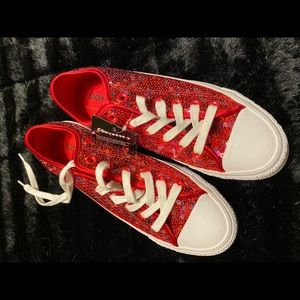 Converse Red Sequin All Star Sneakers